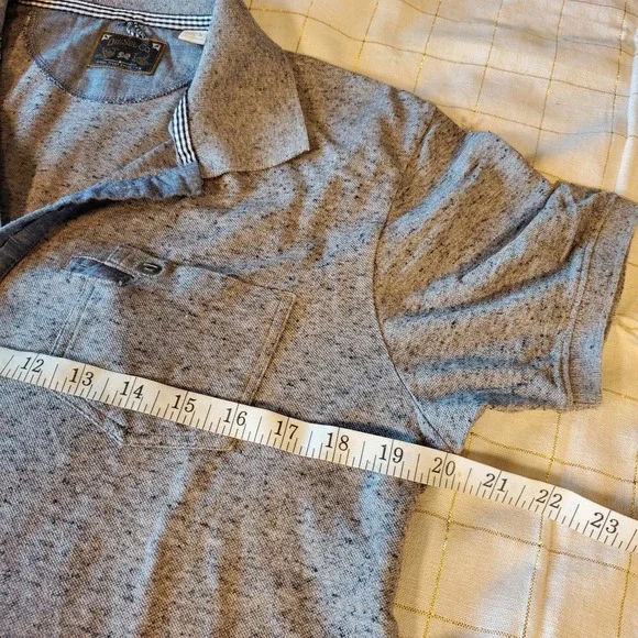 Diesel Co Work Wear Polo Shirt Men M SLIM FIT Gray Cotton Stretch Short Sleeve - Picture 2 of 8